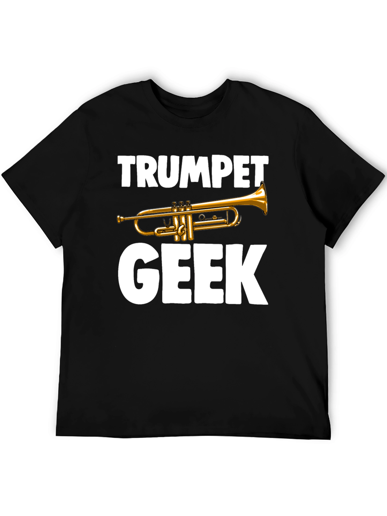 Camiseta Negra Trumpet Geek para Amantes de la Música