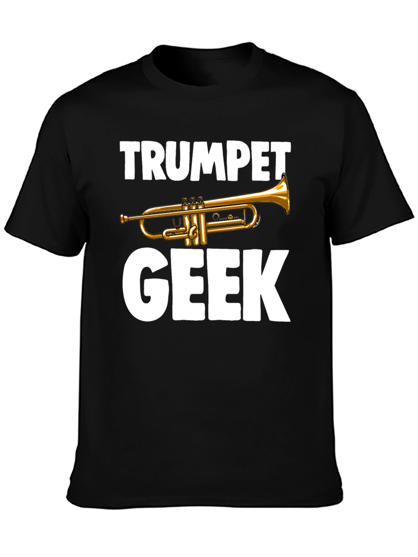 Camiseta Negra Trumpet Geek para Amantes de la Música