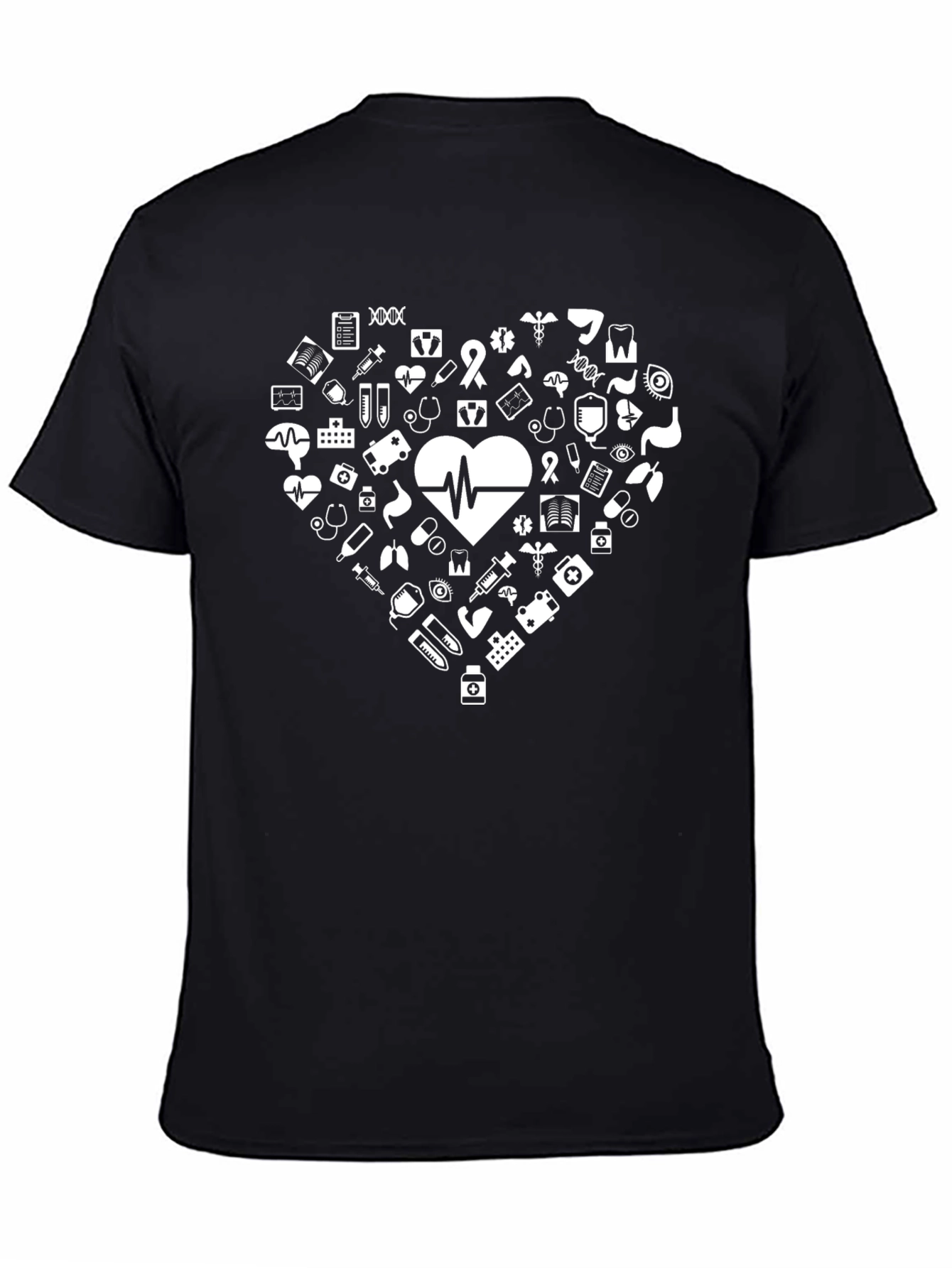 Camiseta Negra con Corazón Médico