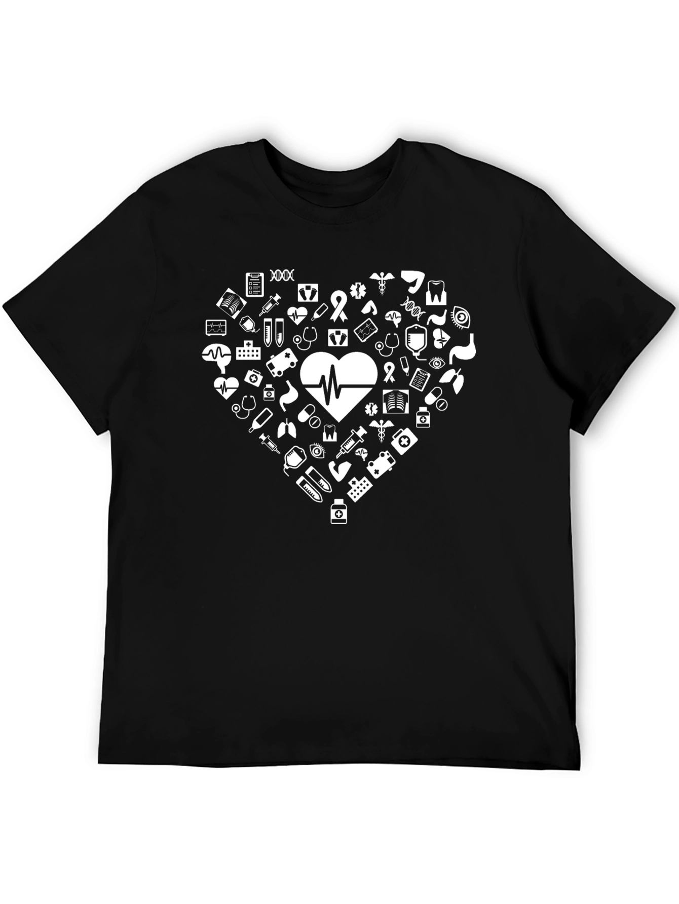 Camiseta Negra con Corazón Médico