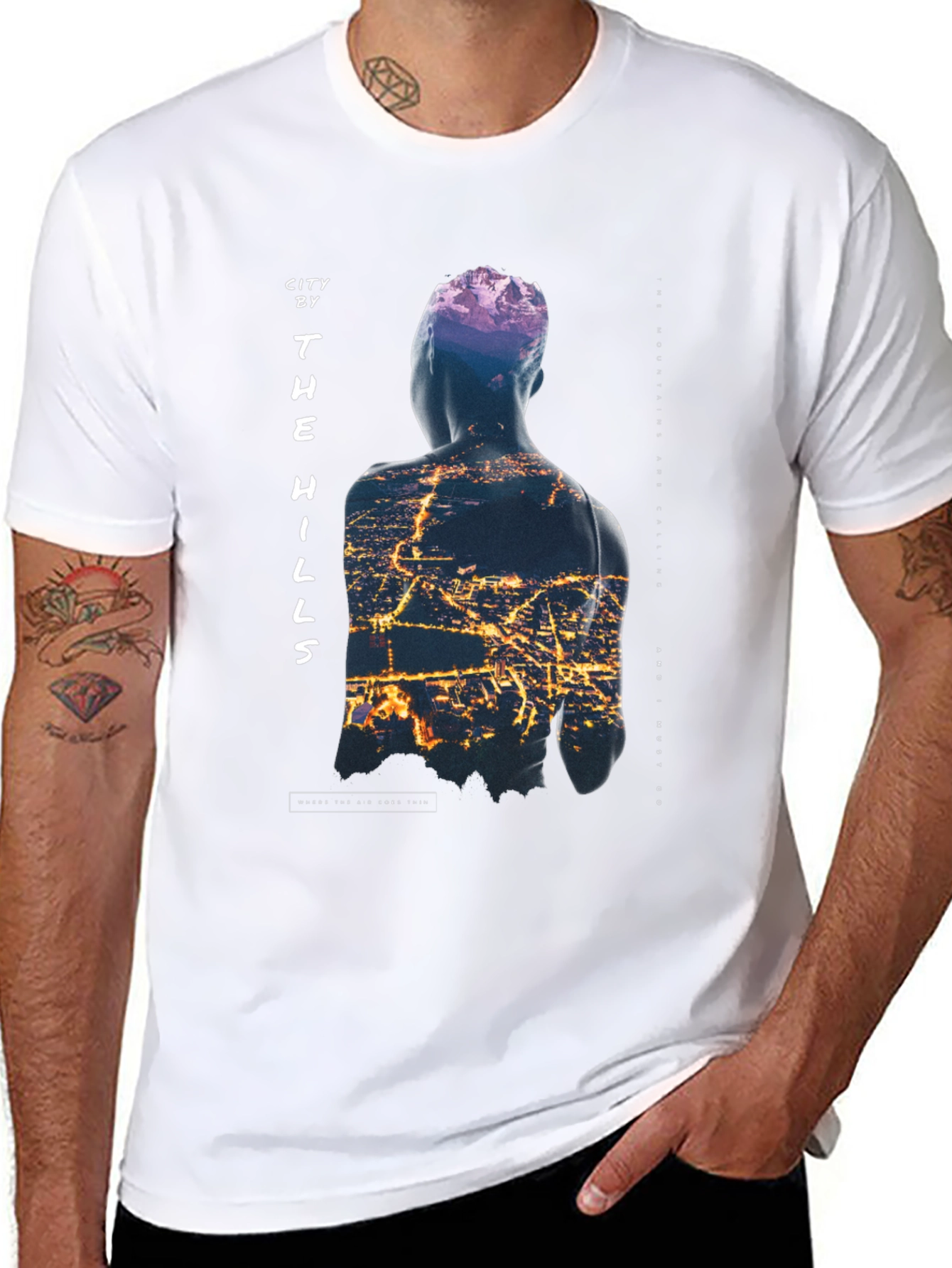 Camiseta Negra City by the Hills para Hombre