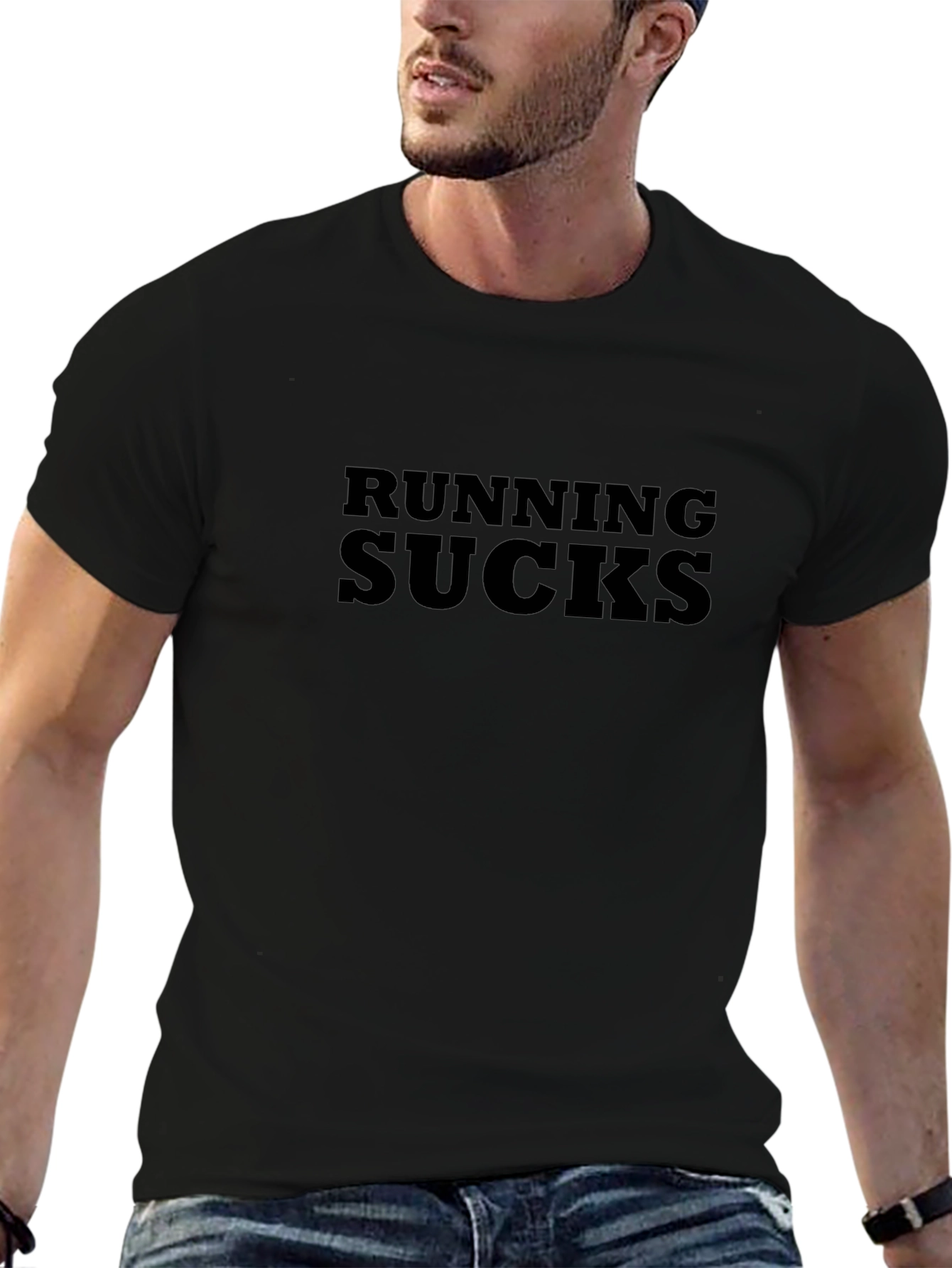 Camiseta Negra: Running Sucks - Comodidad y Estilo