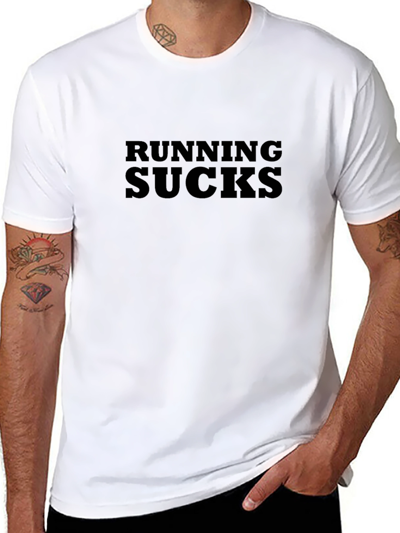 Camiseta Negra: Running Sucks - Comodidad y Estilo