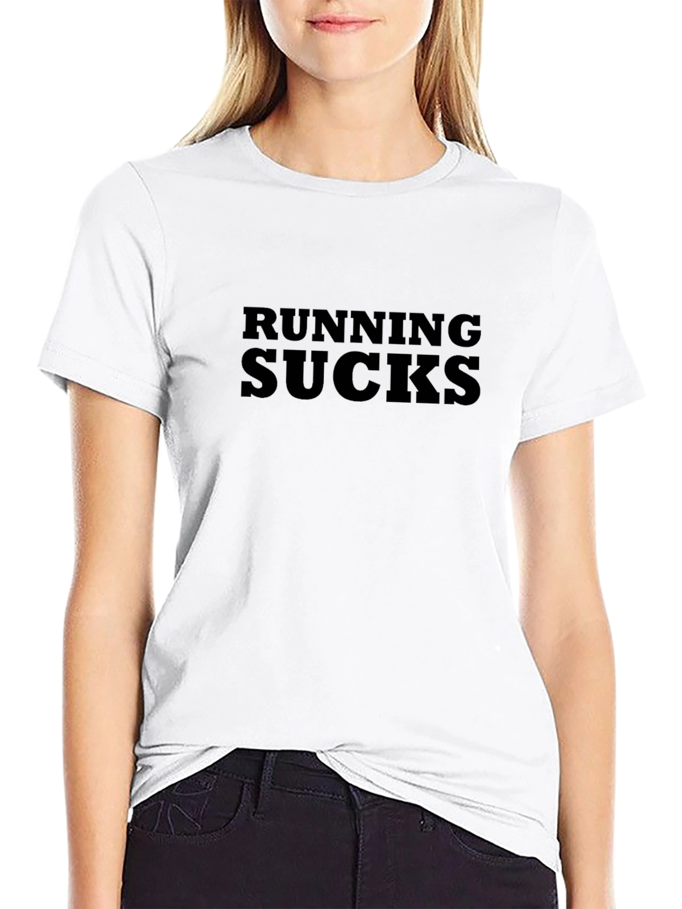 Camiseta Negra: Running Sucks - Comodidad y Estilo