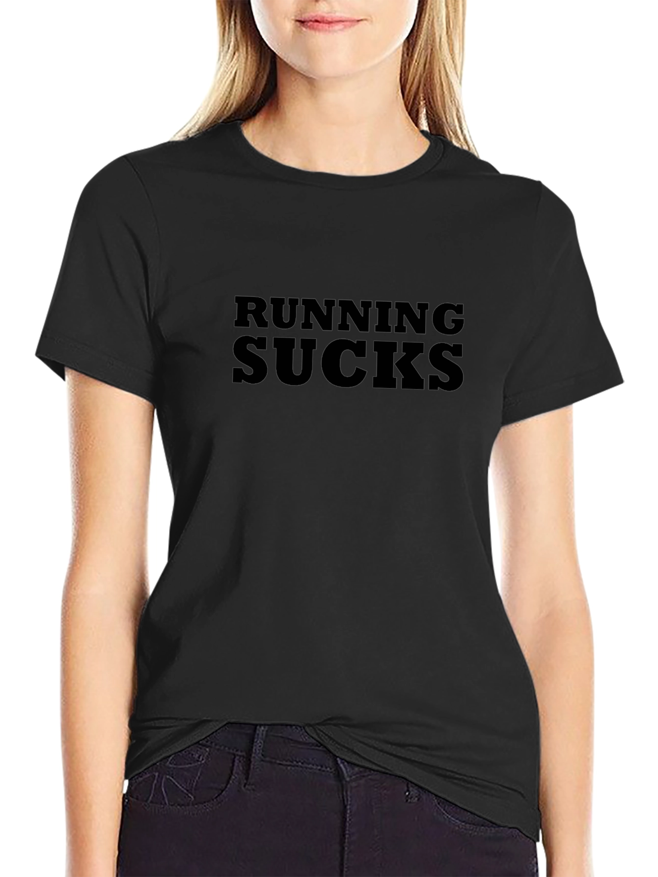 Camiseta Negra: Running Sucks - Comodidad y Estilo