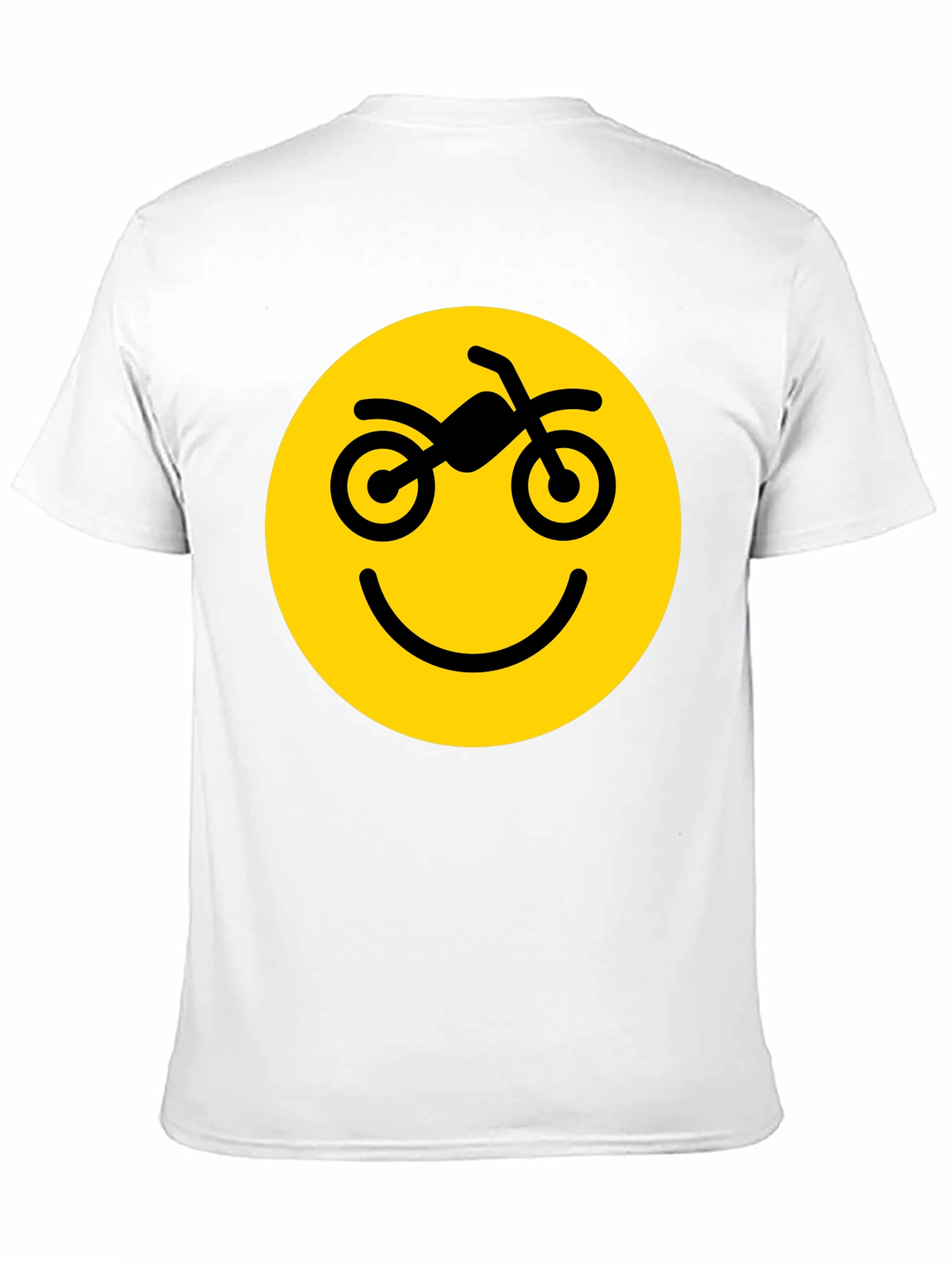 Camiseta Negra con Diseño Smiley Motero