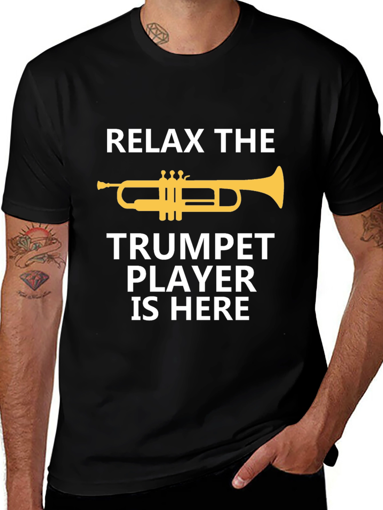 Camiseta Relax Trompetista Aquí Algodón