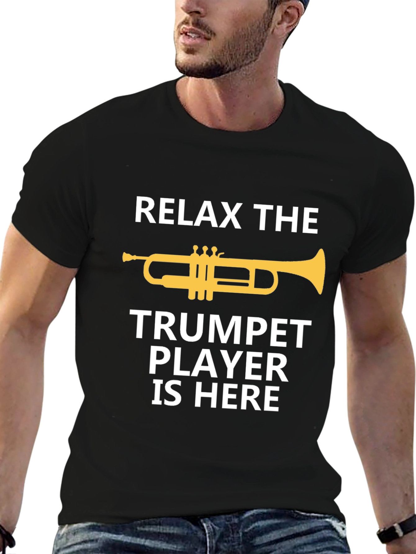 Camiseta Relax Trompetista Aquí Algodón