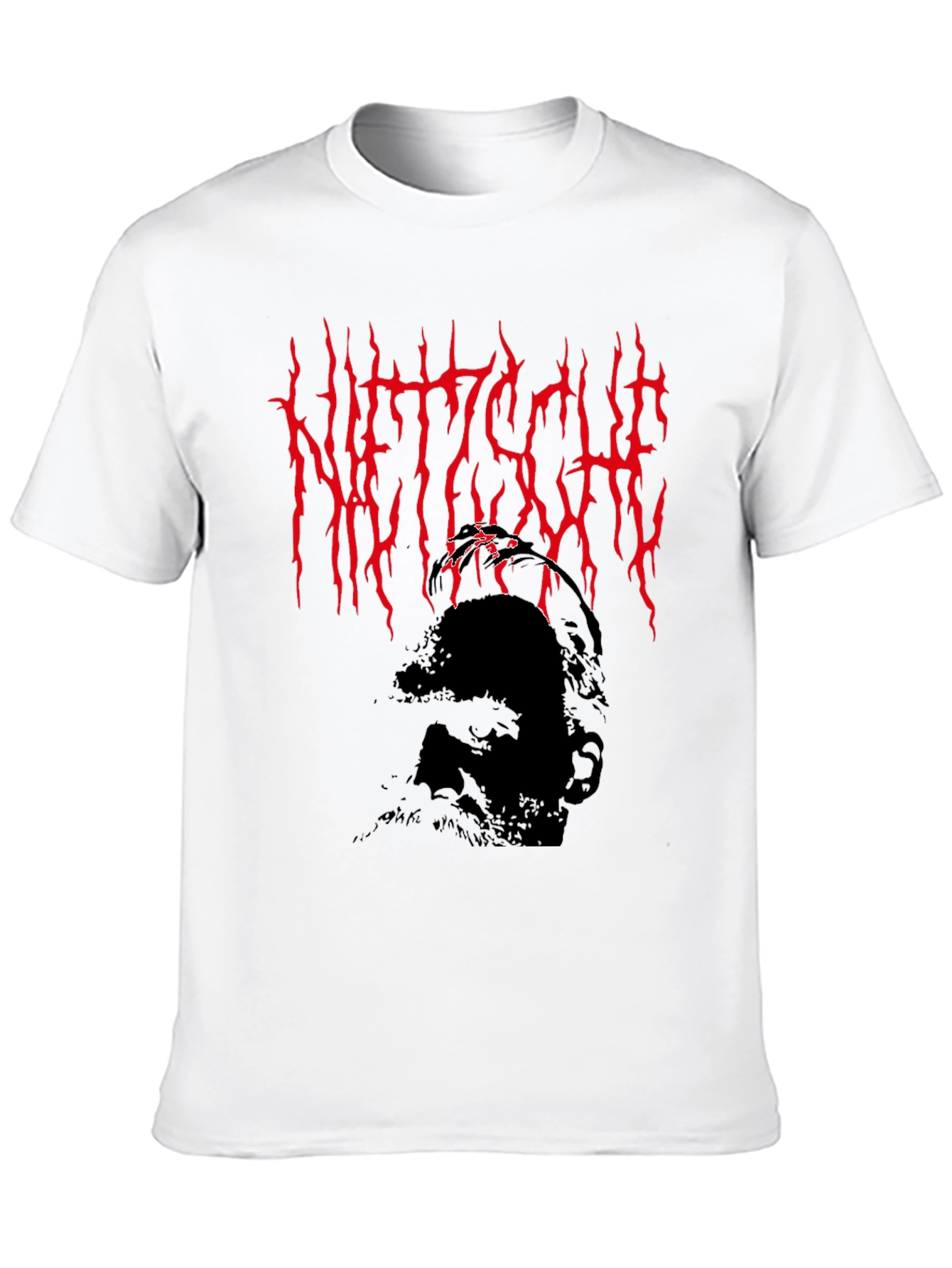 Camiseta Negra Nietzsche Estilo Death Metal