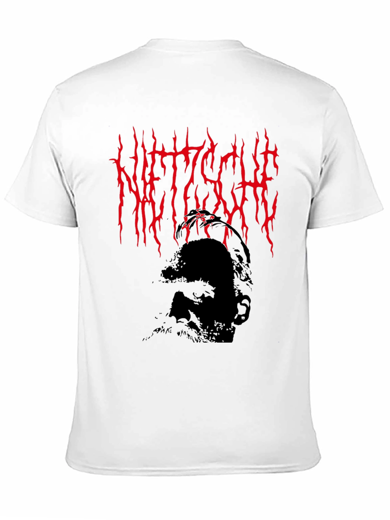 Camiseta Negra Nietzsche Estilo Death Metal