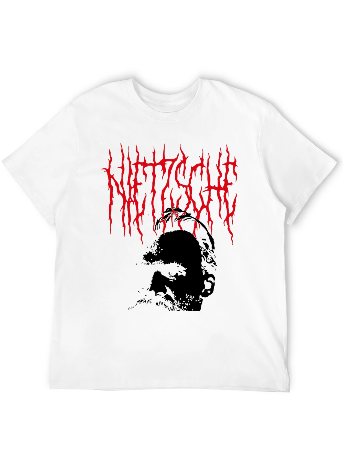 Camiseta Negra Nietzsche Estilo Death Metal