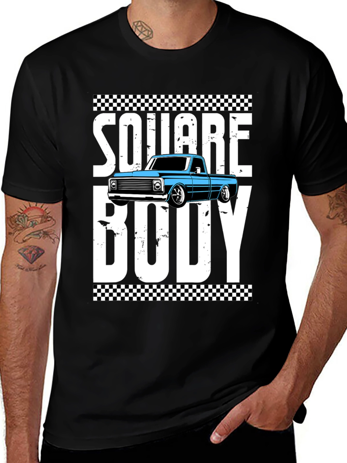 Camiseta Hombre Square Body Coche Clásico