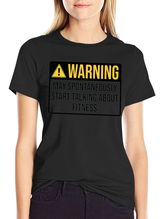 Camiseta Negra Divertida: ¡Advertencia Fitness!