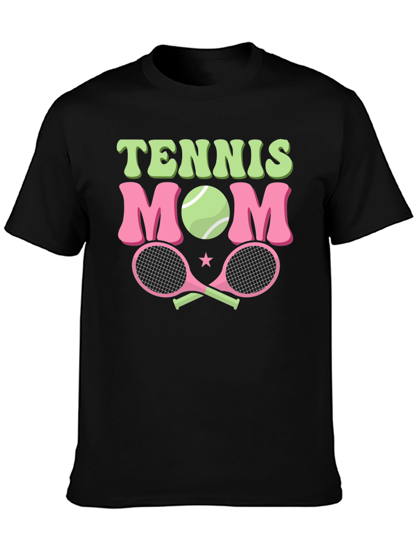 Camiseta Negra Tenis Mamá Diseño Divertido