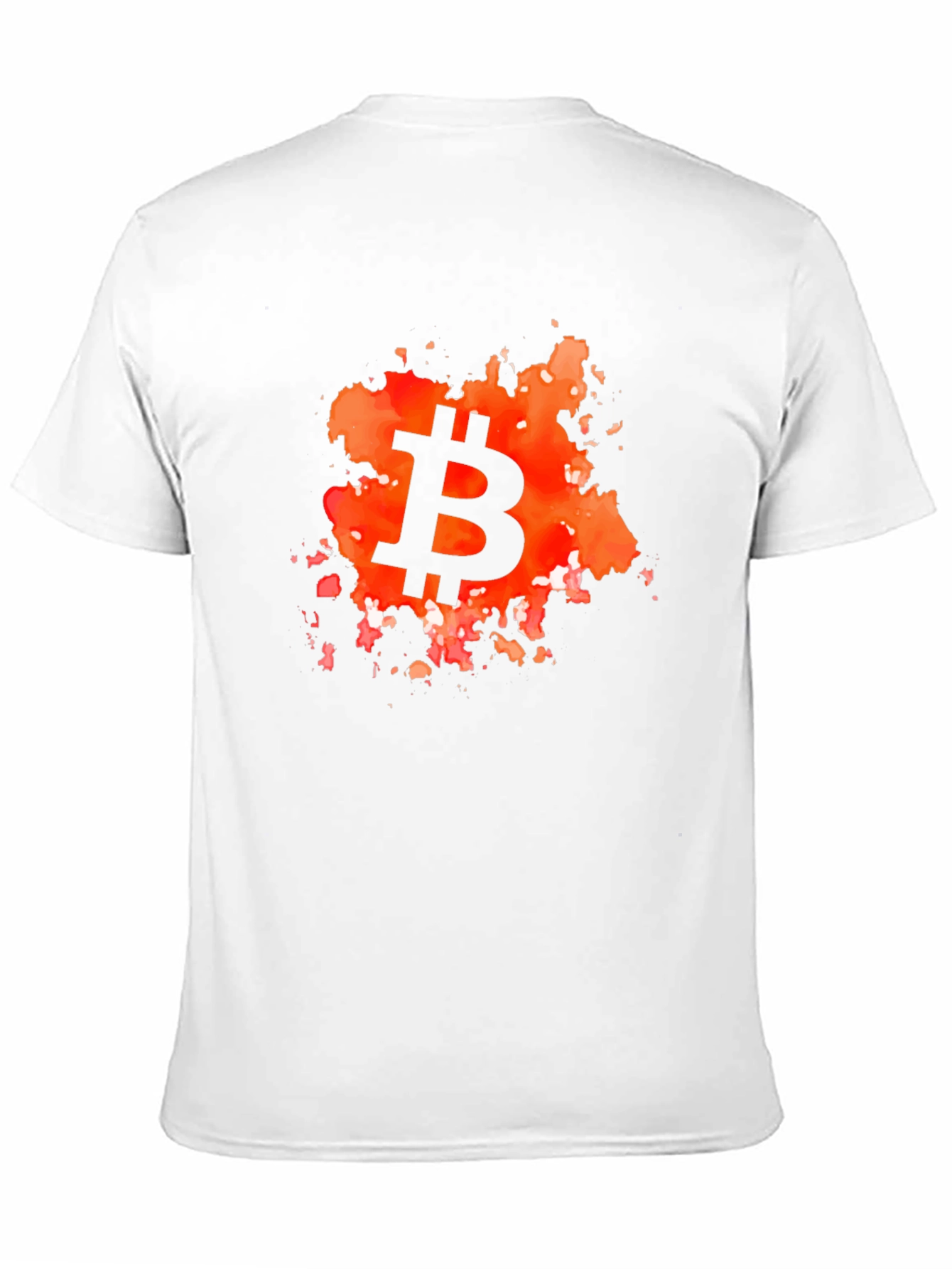 Camiseta Hombre Bitcoin Diseño Abstracto Naranja