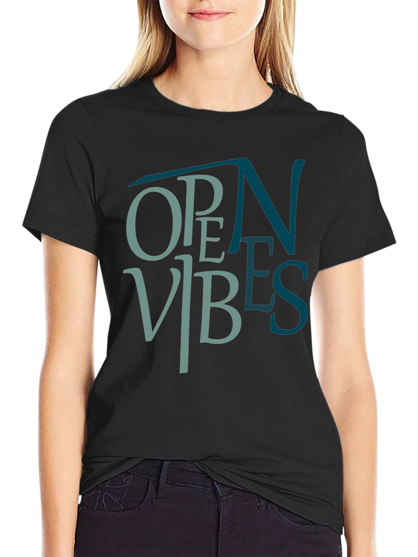 Camiseta Negra Open Vibes para Hombre