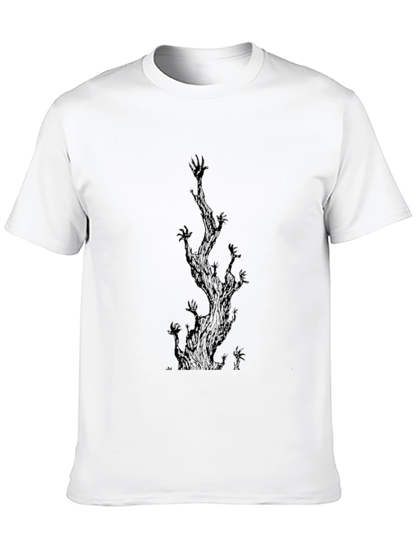 Camiseta Negra con Diseño de Árbol Espeluznante