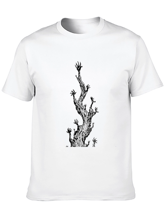 Camiseta Negra con Diseño de Árbol Espeluznante