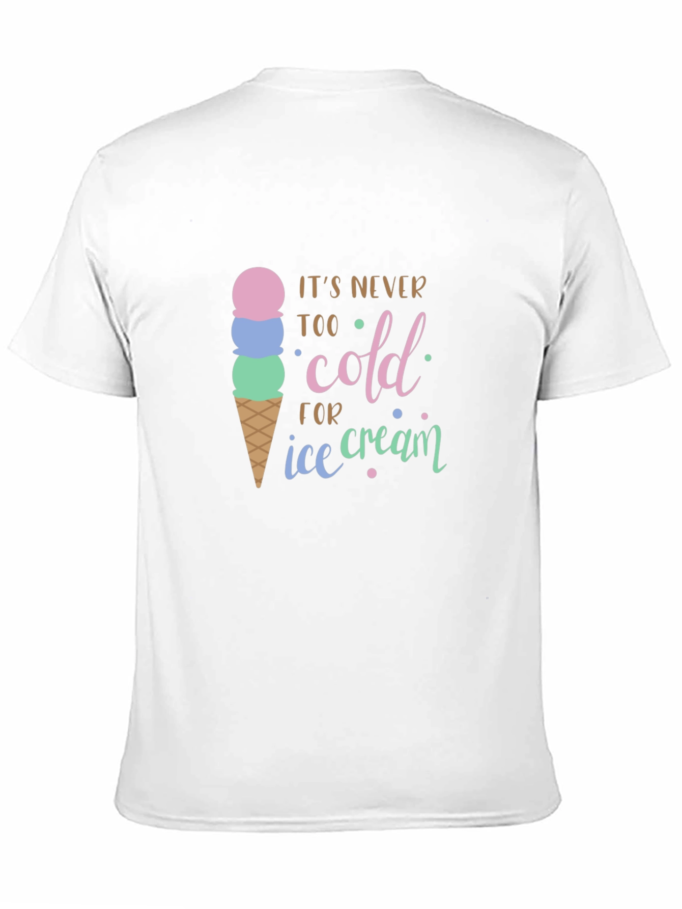 Camiseta Negra Nunca Demasiado Frío para Helado