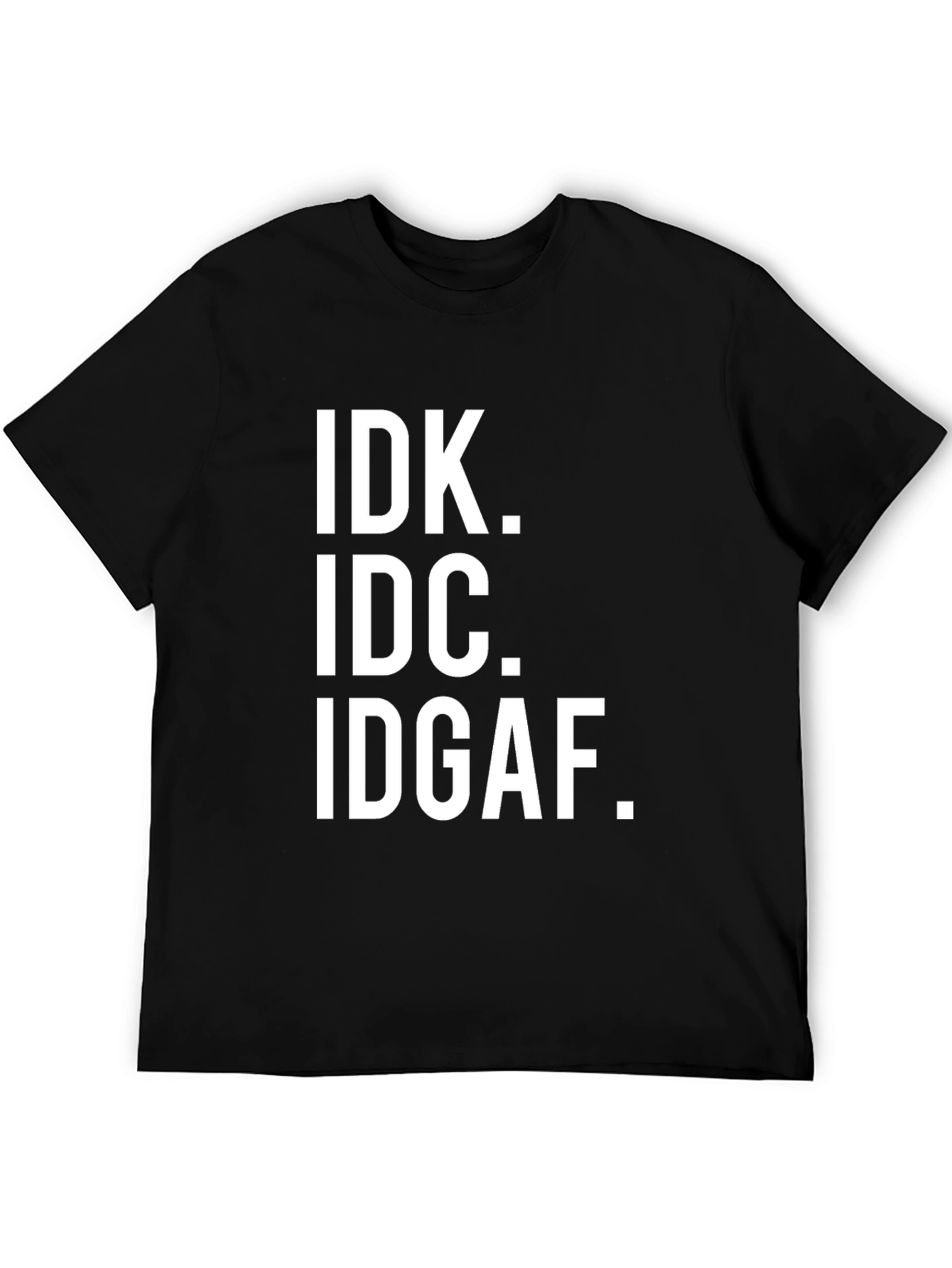 Camiseta Hombre Negra - IDK IDC IDGAF