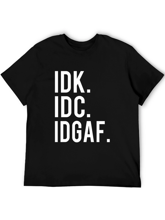 Camiseta Hombre Negra - IDK IDC IDGAF