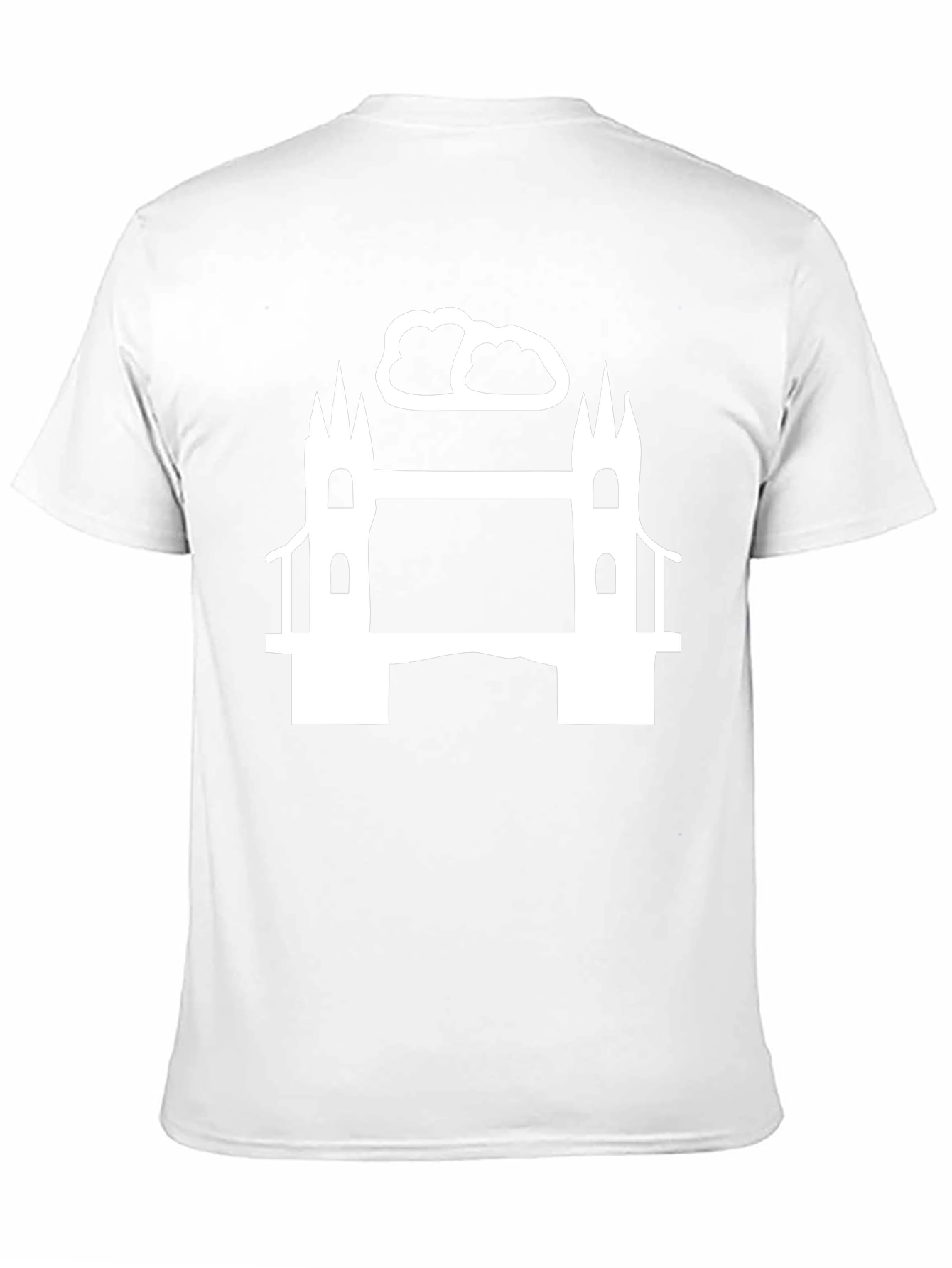 Camiseta Hombre Negra Puente Blanco Diseño Urbano