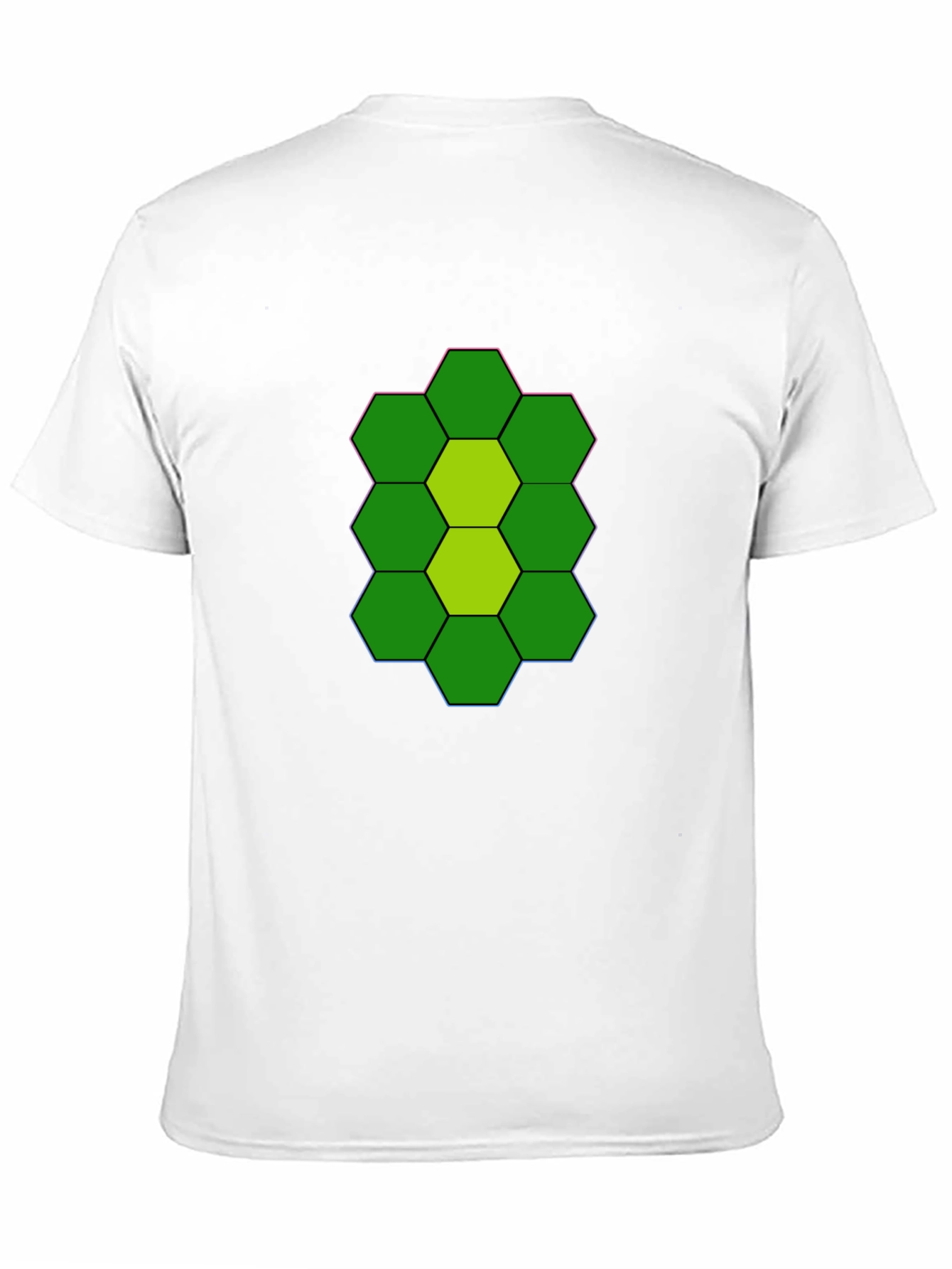 Camiseta Negra con Diseño Hexagonal Abstracto