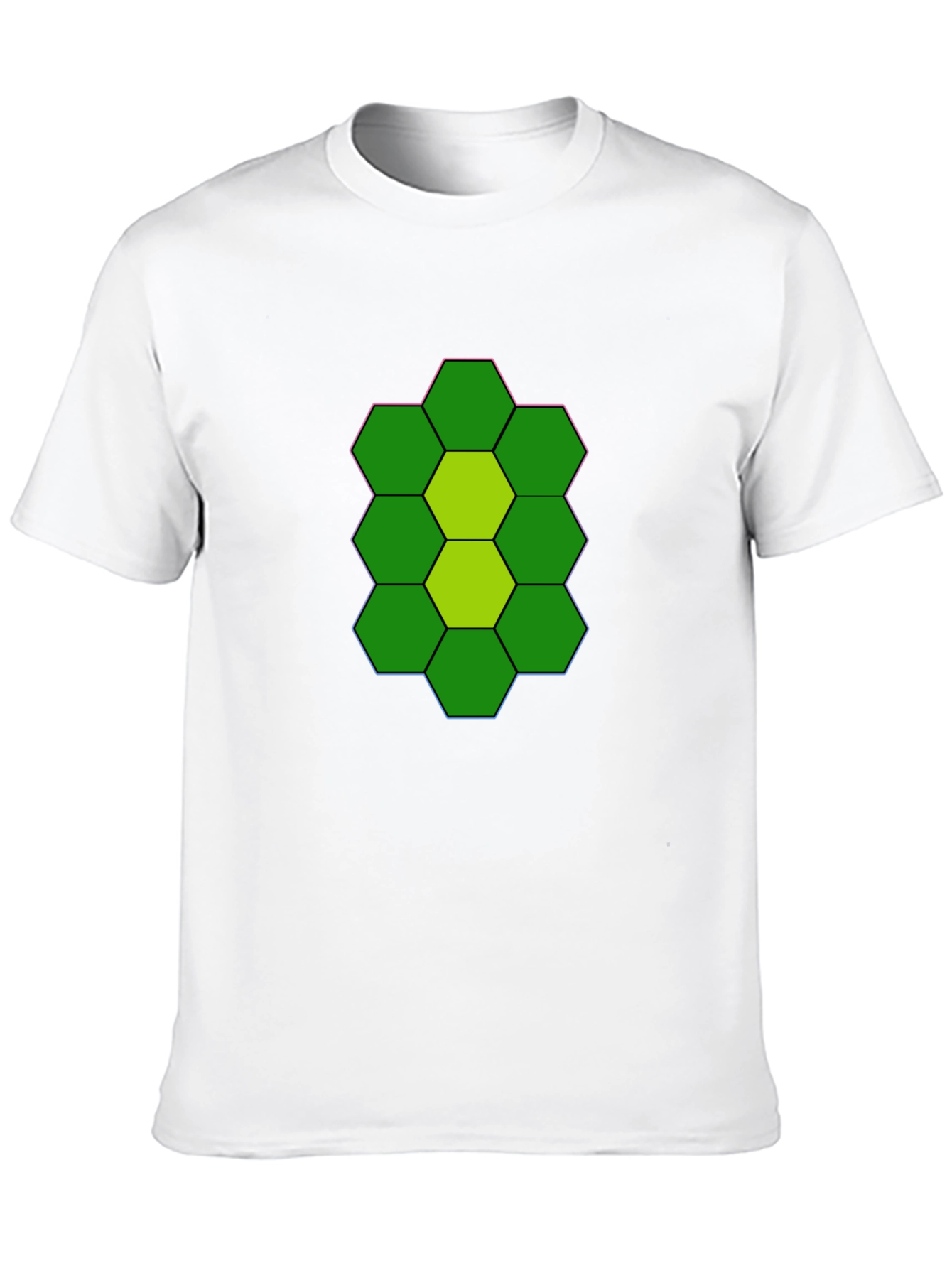 Camiseta Negra con Diseño Hexagonal Abstracto