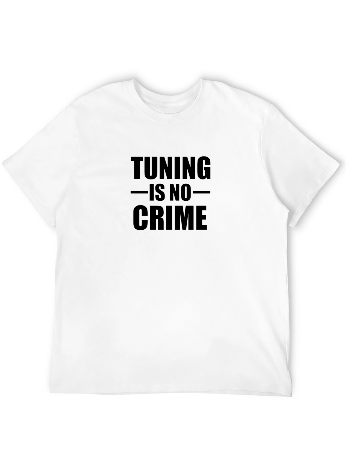 Camiseta Negra con Texto: Tuning is No Crime