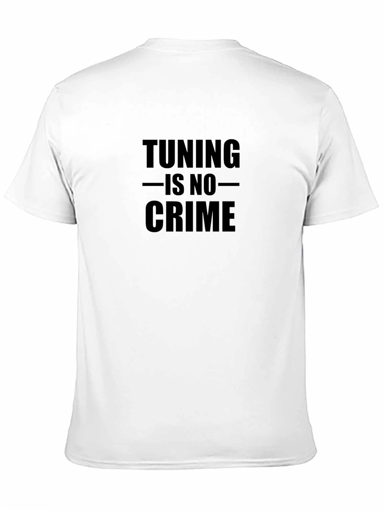 Camiseta Negra con Texto: Tuning is No Crime