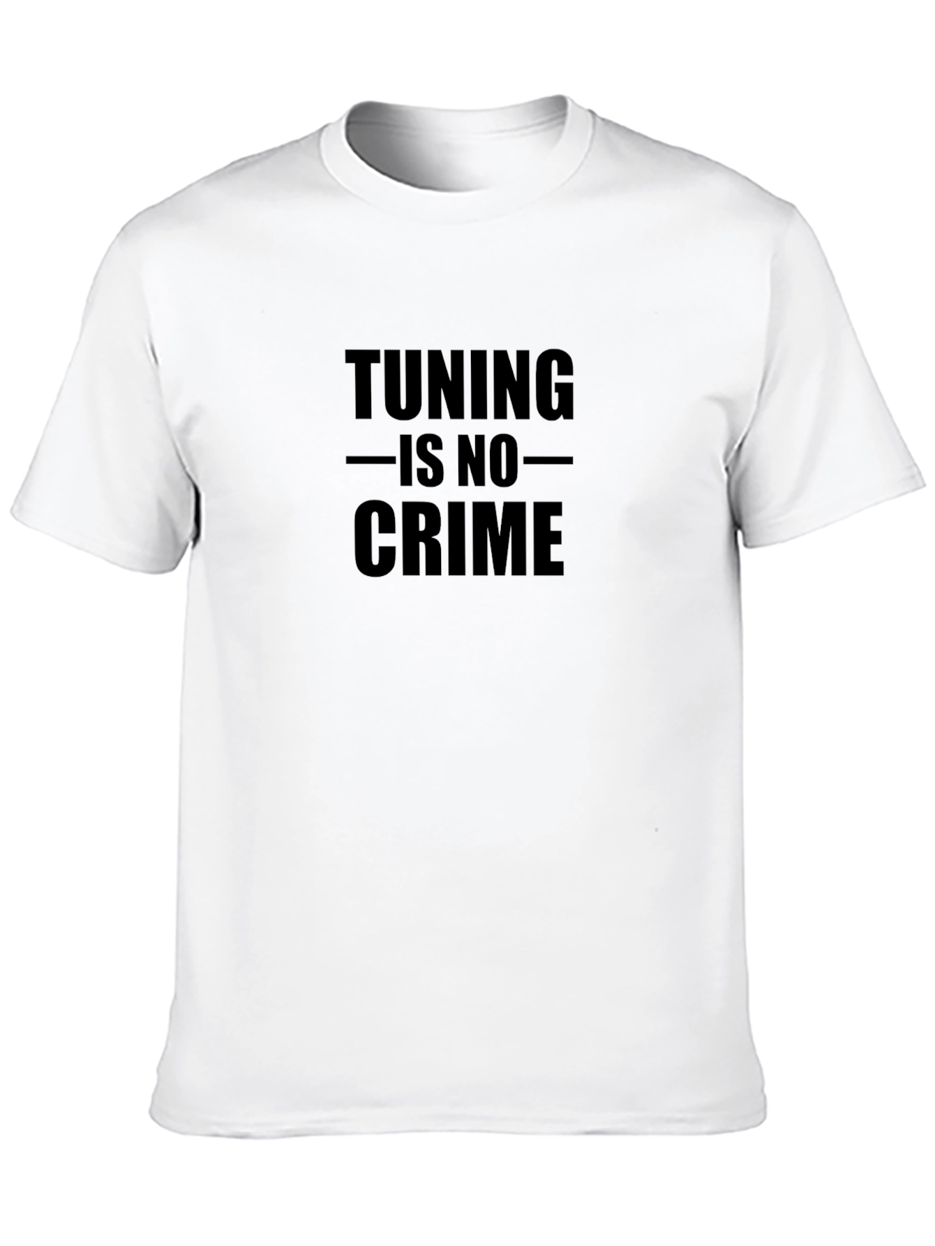 Camiseta Negra con Texto: Tuning is No Crime