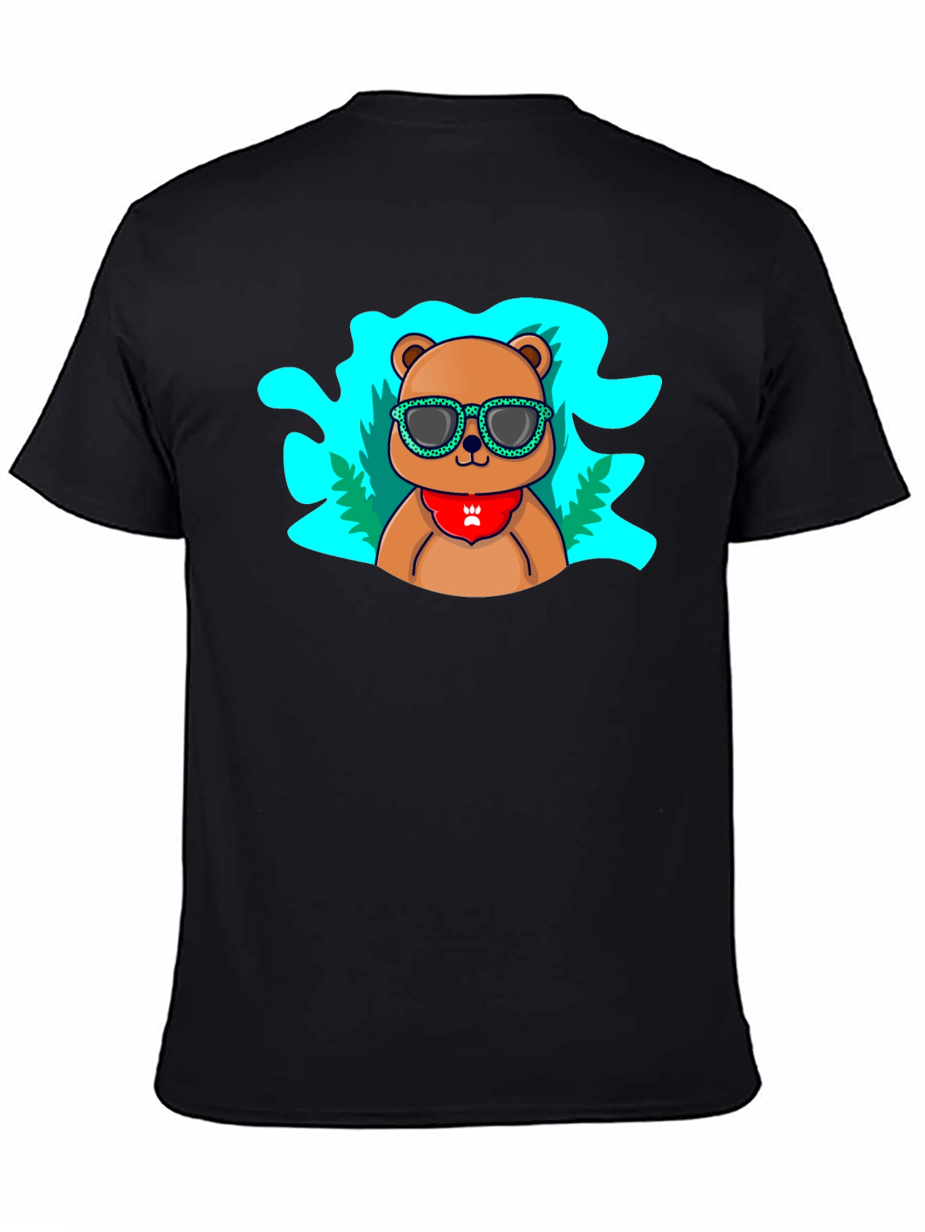 Camiseta Negra Oso Cool - Estilo Casual