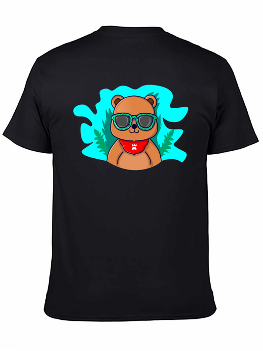 Camiseta Negra Oso Cool - Estilo Casual