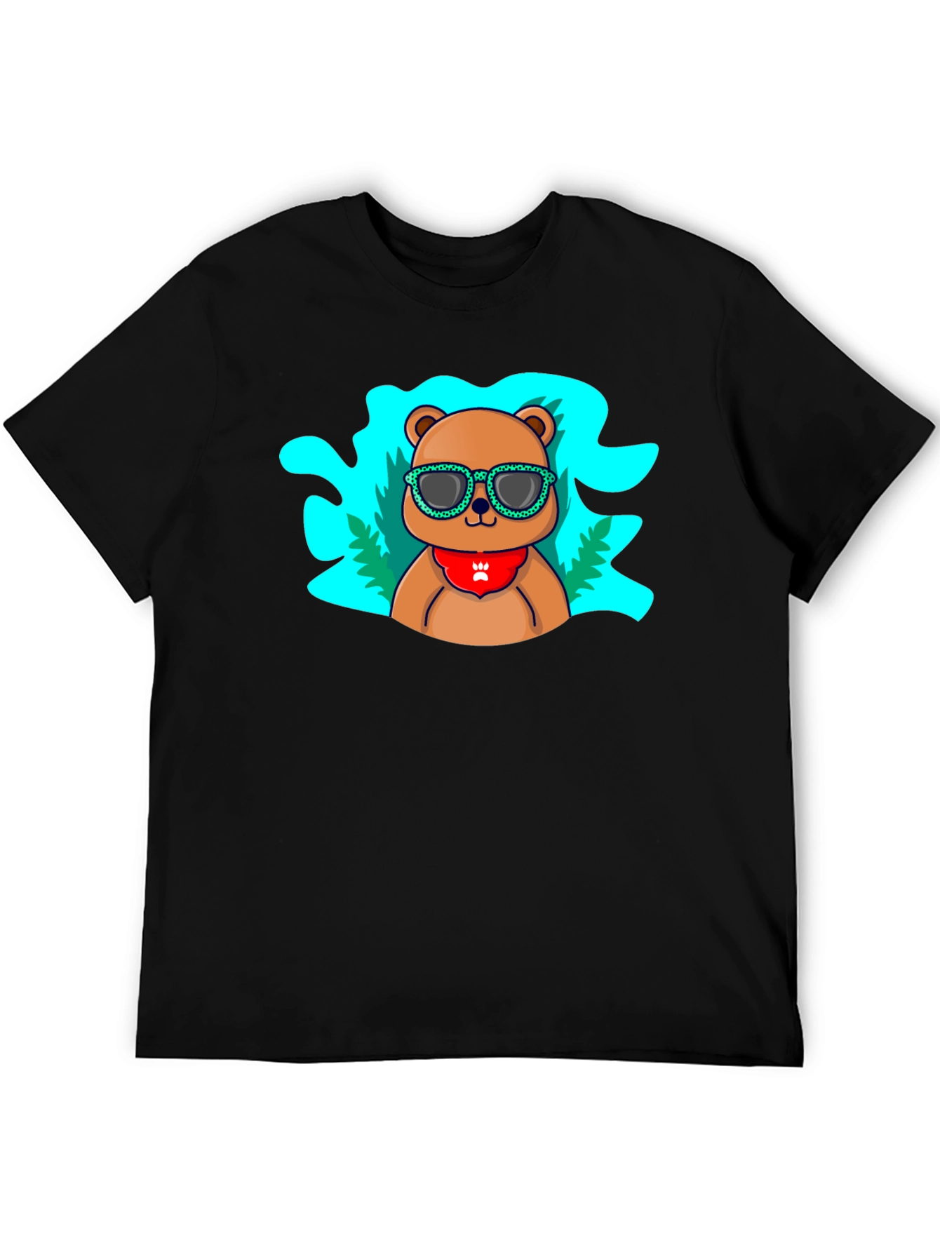 Camiseta Negra Oso Cool - Estilo Casual