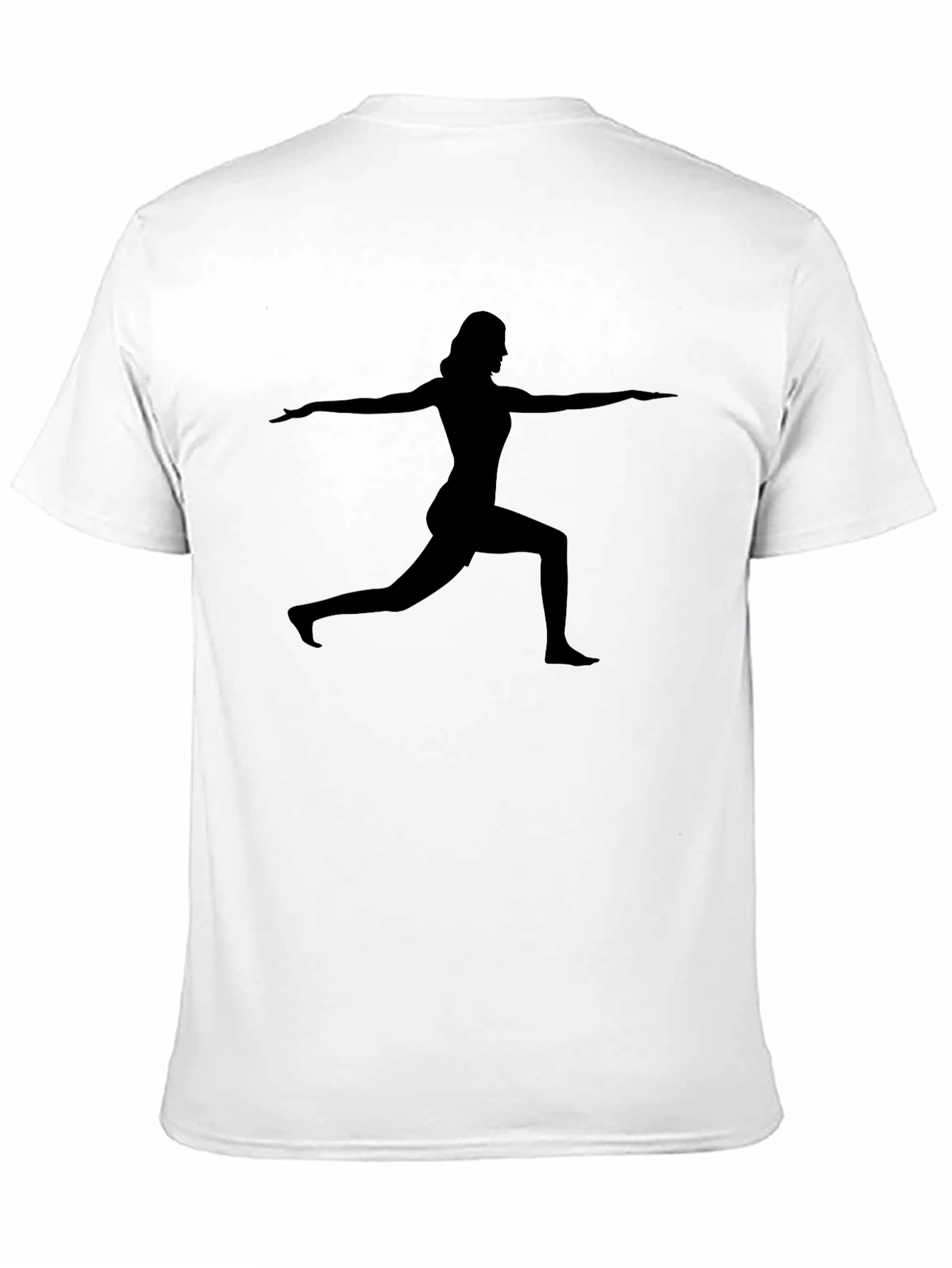 Camiseta Negra con Silueta de Yoga para Hombre