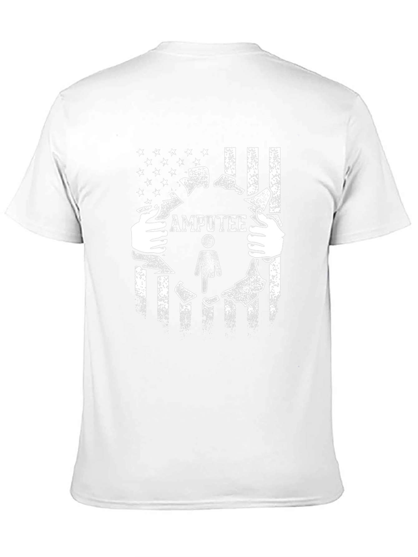 Camiseta Negra con Diseño de Amputado y Bandera Americana