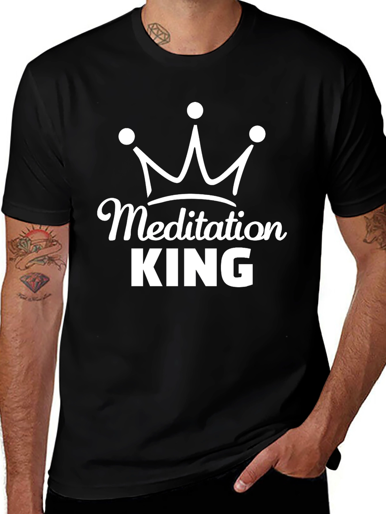 Camiseta Hombre Negra - Meditación King