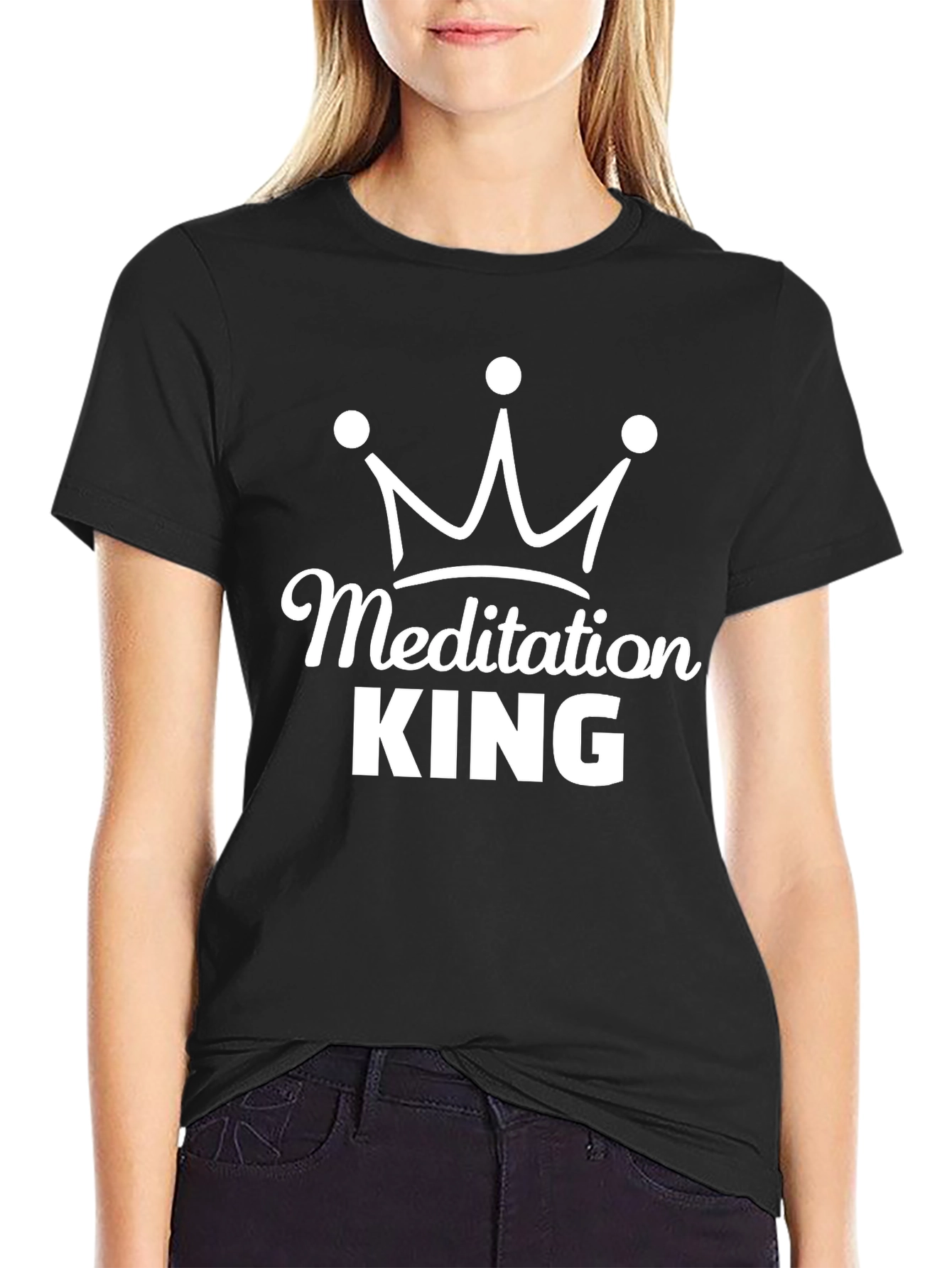 Camiseta Hombre Negra - Meditación King