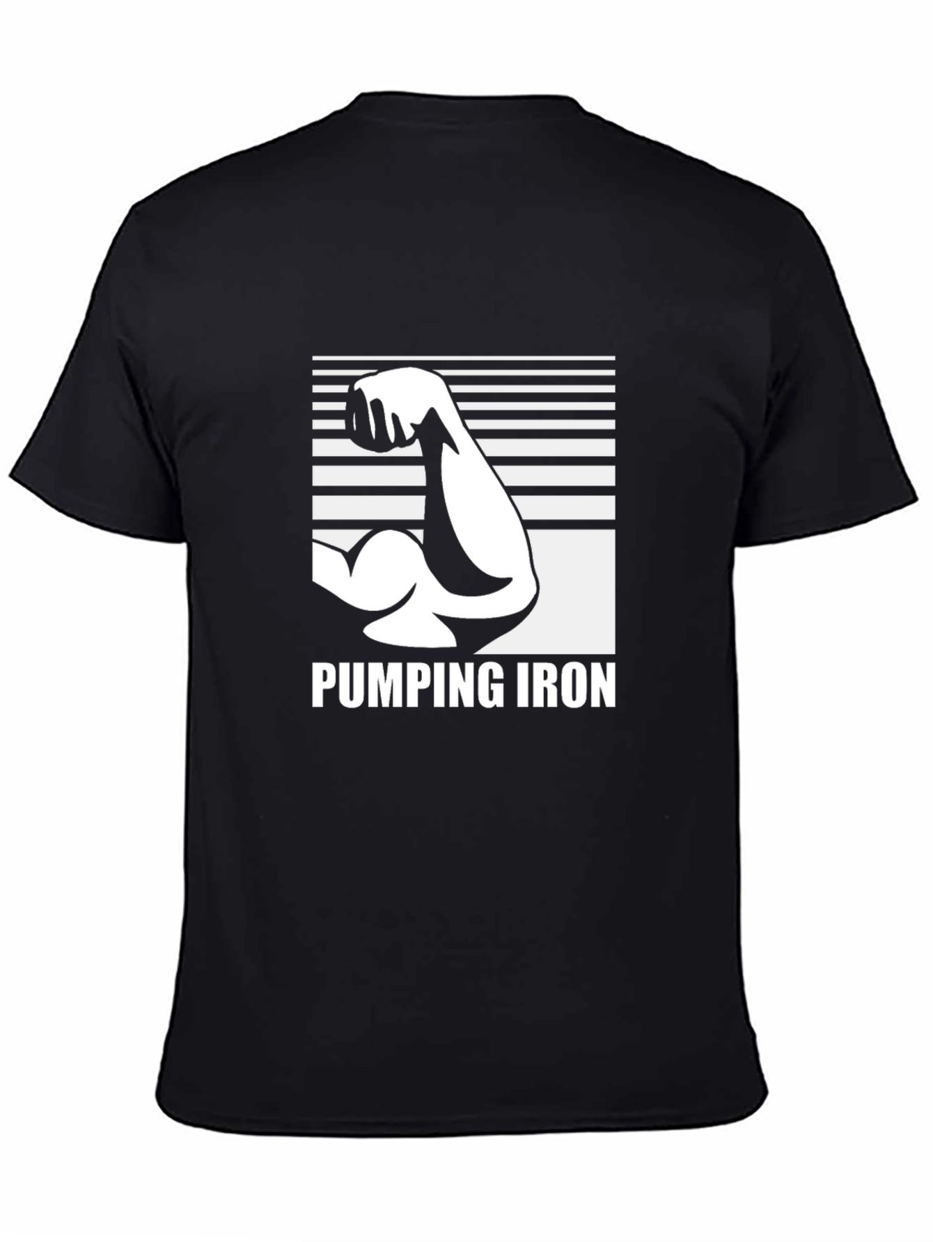 Camiseta Negra Pumping Iron - Para Amantes del Gym