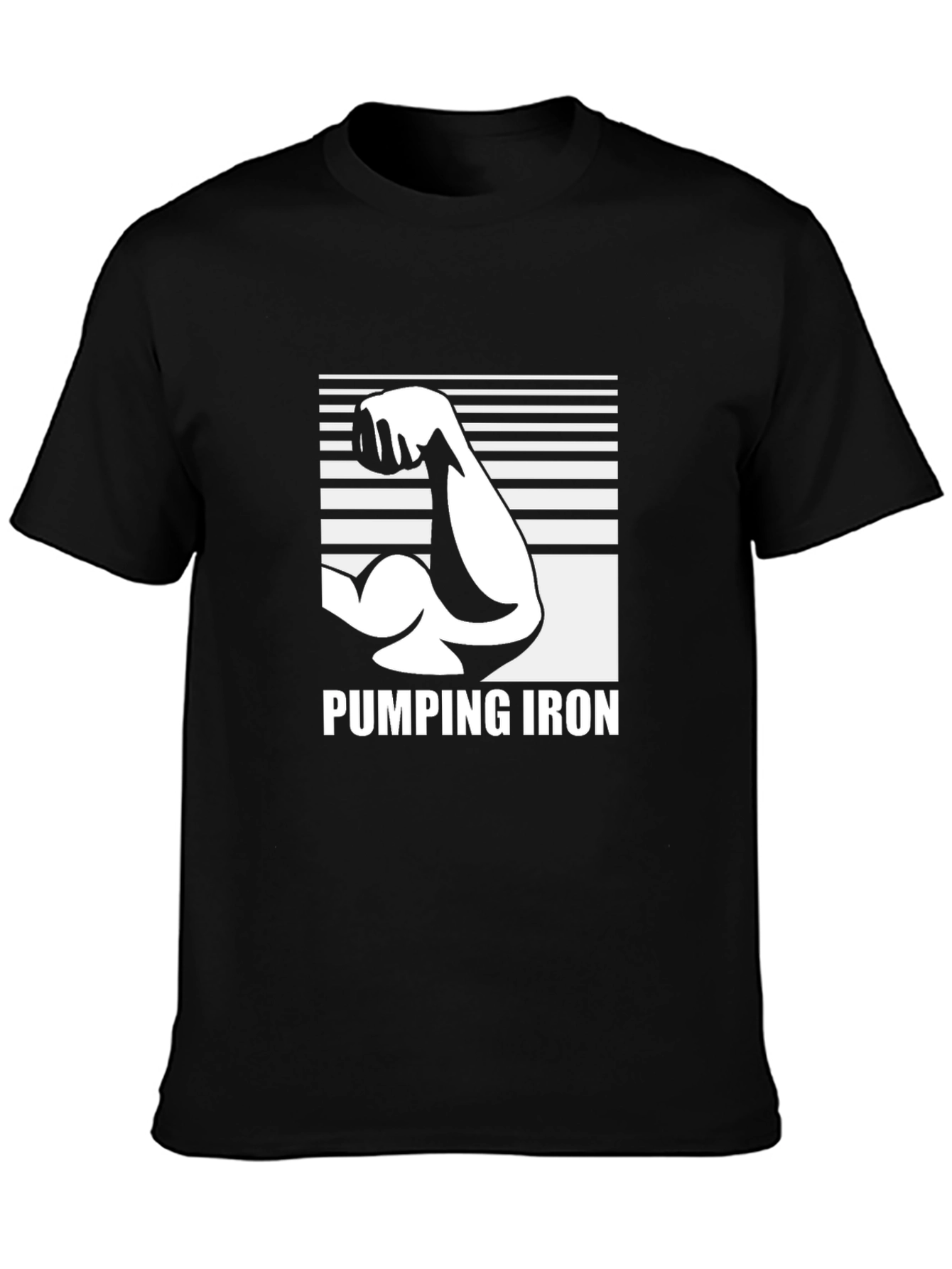 Camiseta Negra Pumping Iron - Para Amantes del Gym