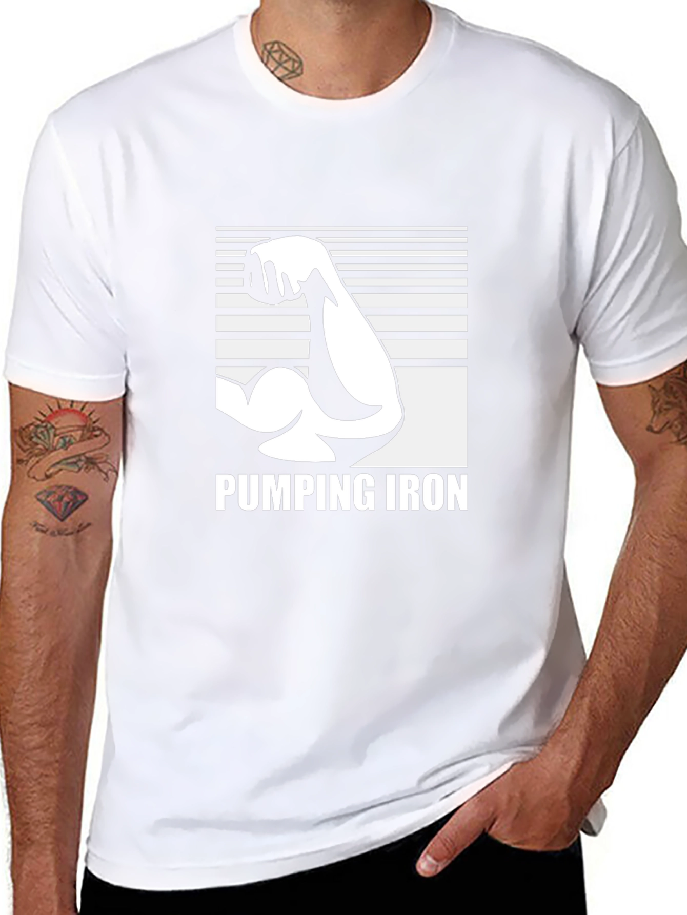 Camiseta Negra Pumping Iron - Para Amantes del Gym