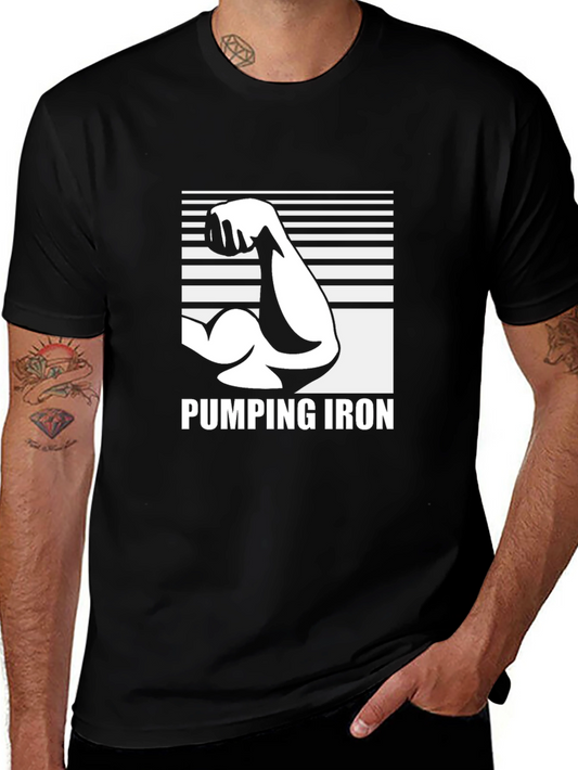 Camiseta Negra Pumping Iron - Para Amantes del Gym