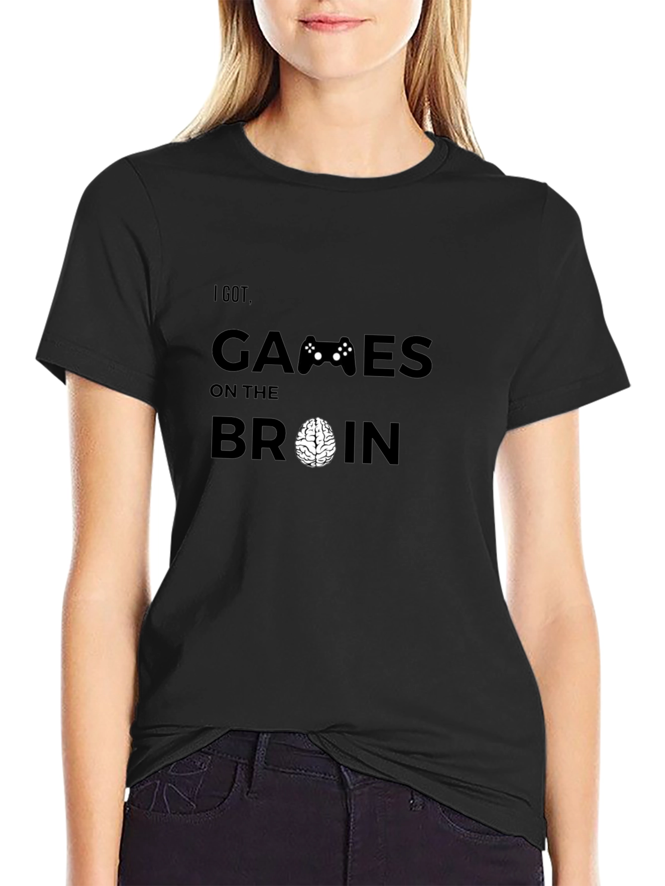 Camiseta Negra Hombre - Gamer Brain