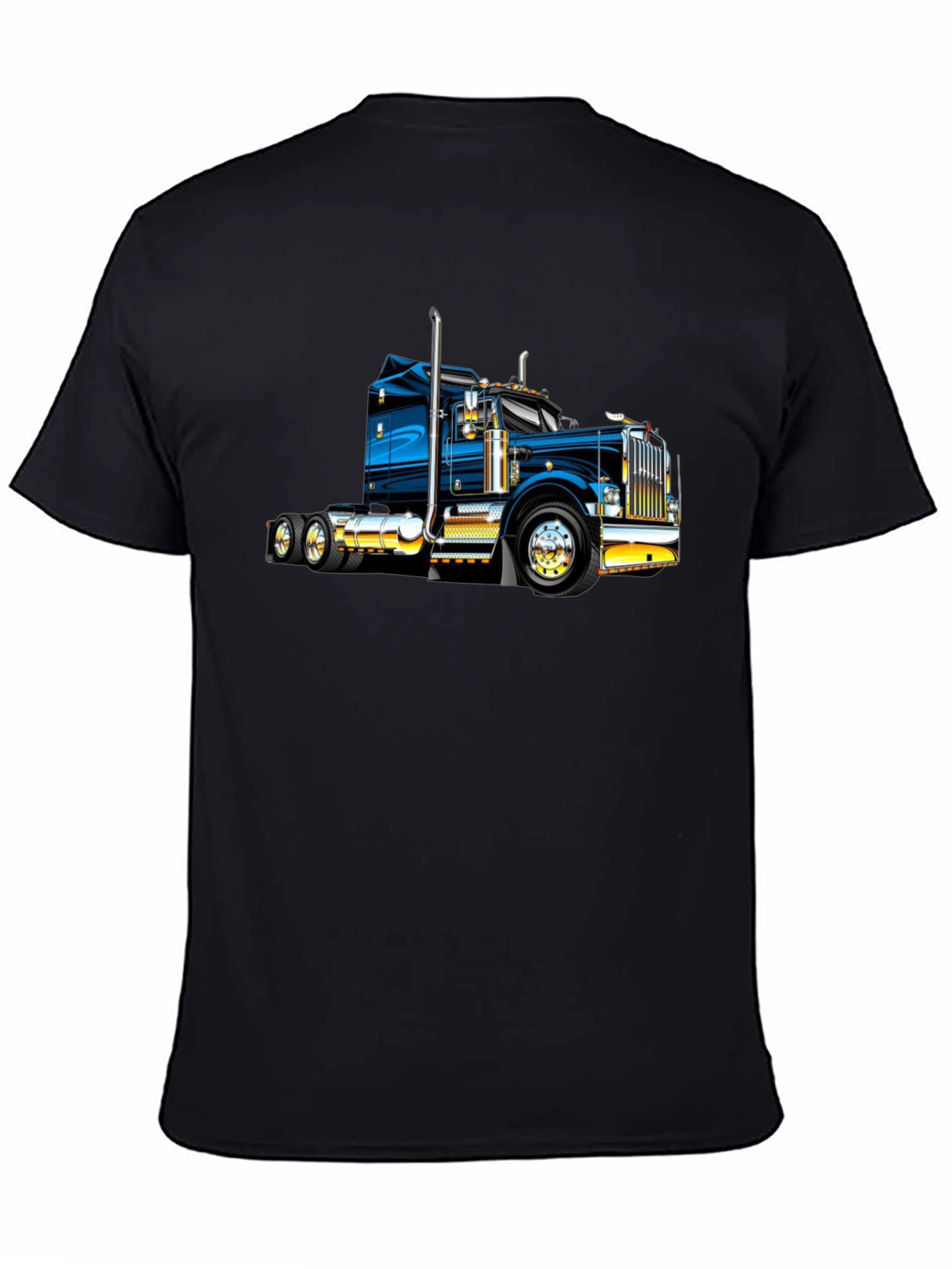 Camiseta Negra con Diseño de Camión Clásico
