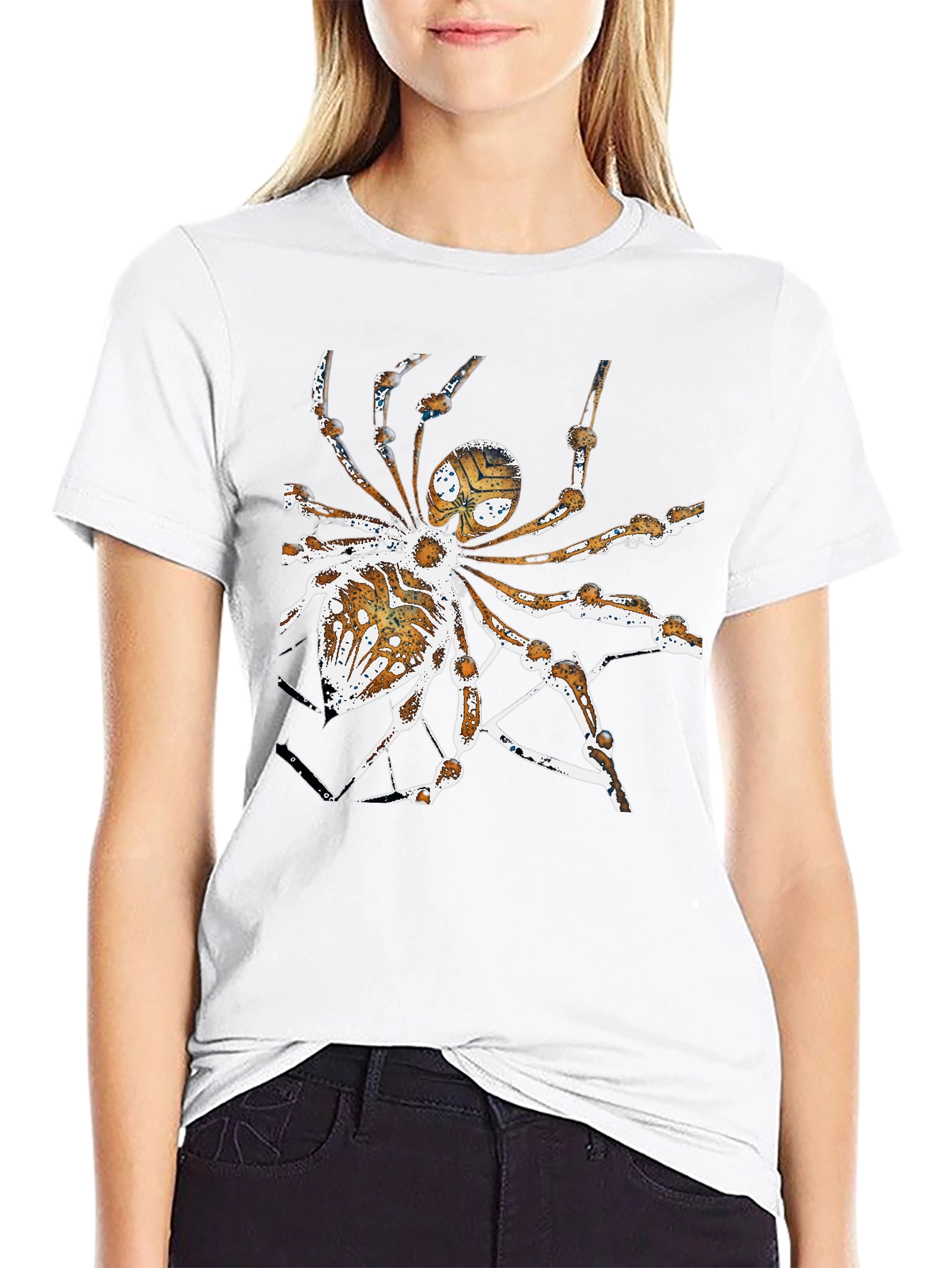 Camiseta Negra con Diseño de Araña