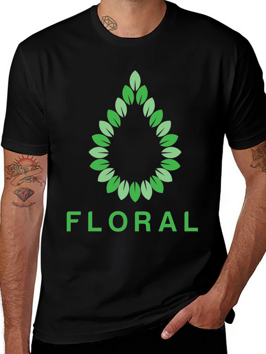 Camiseta Negra Floral Hombre - Diseño Elegante