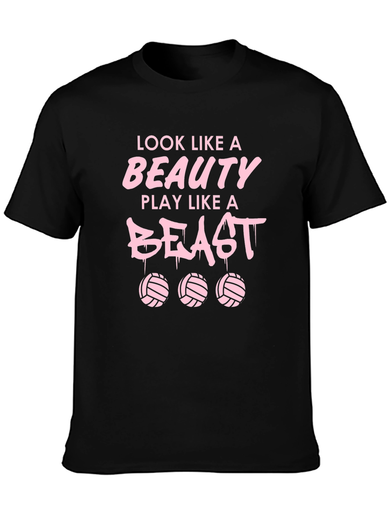 Camiseta Negra: Belleza y Bestia del Voleibol