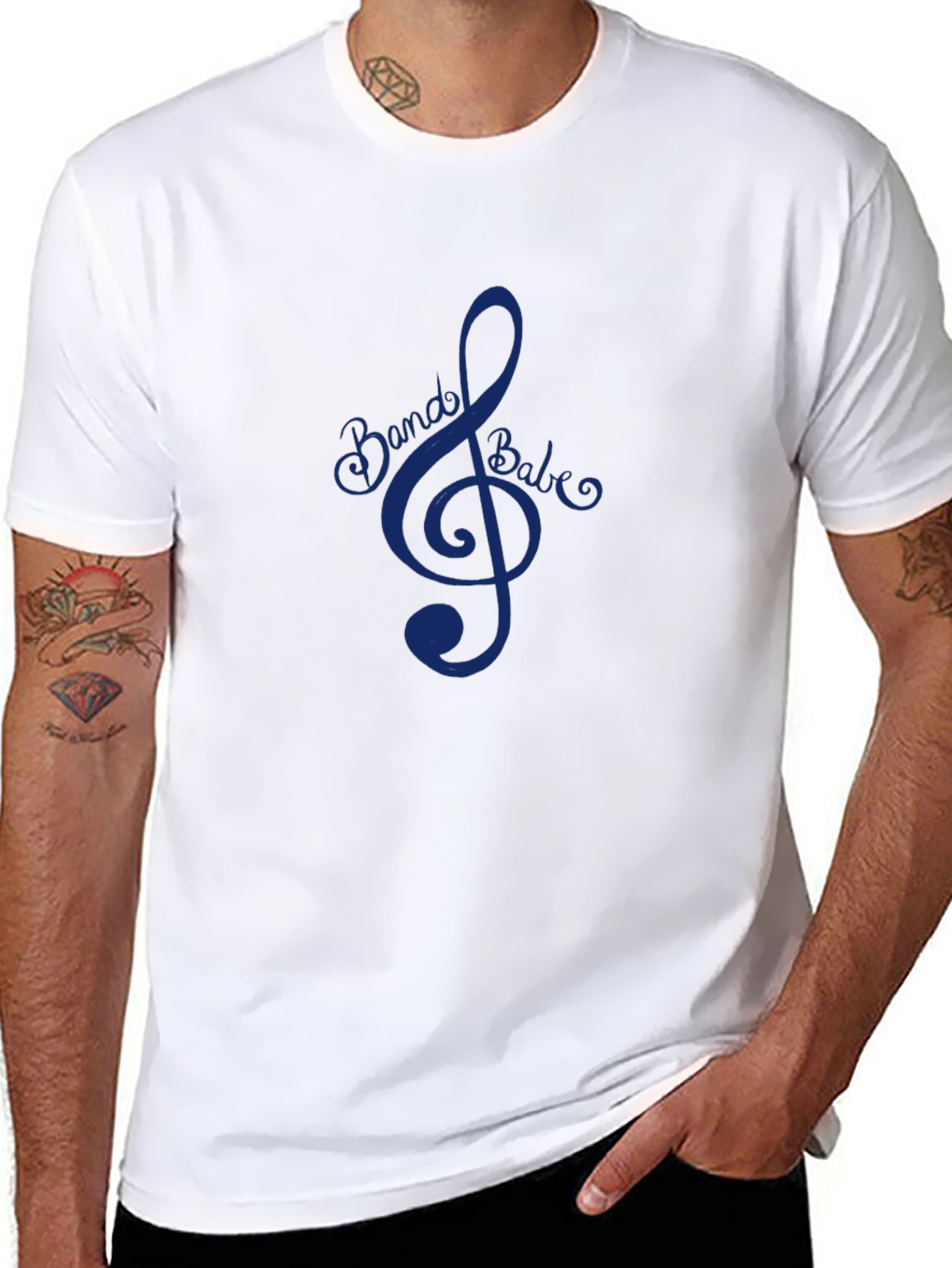 Camiseta Negra Hombre: Clave de Sol Band Babe