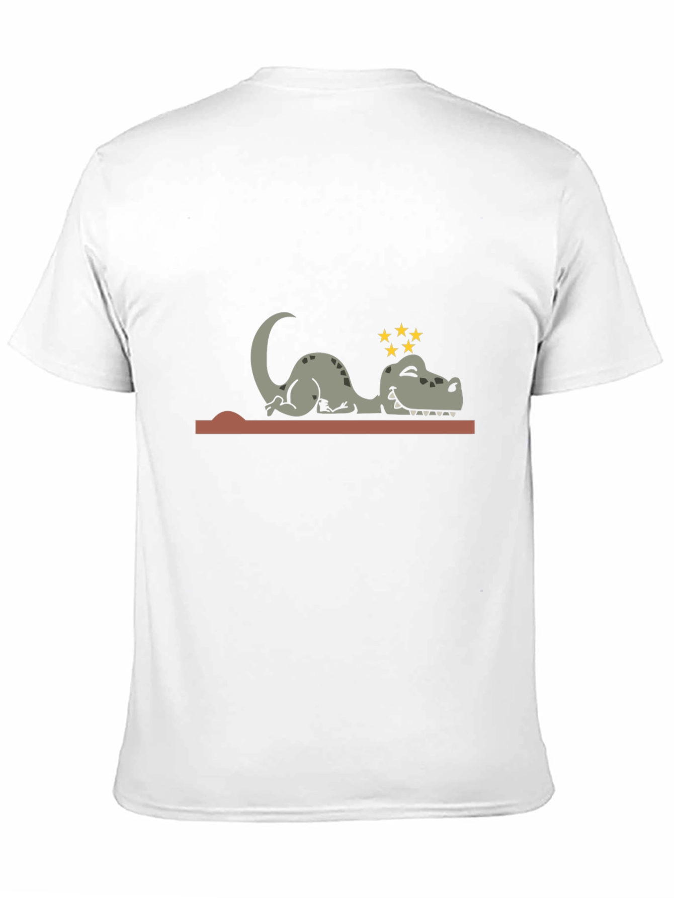 Camiseta Negra con Diseño de Dinosaurio Mareado