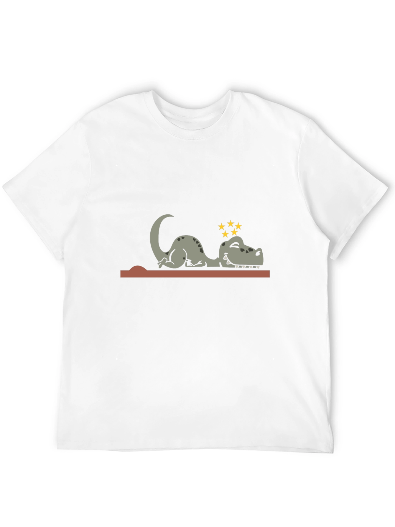 Camiseta Negra con Diseño de Dinosaurio Mareado